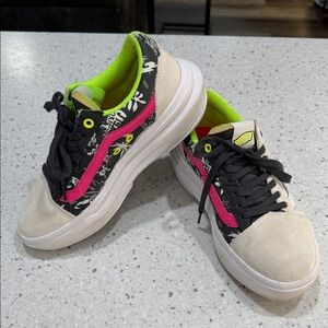 Vans Women's Sneakers with Pink and Black Design
